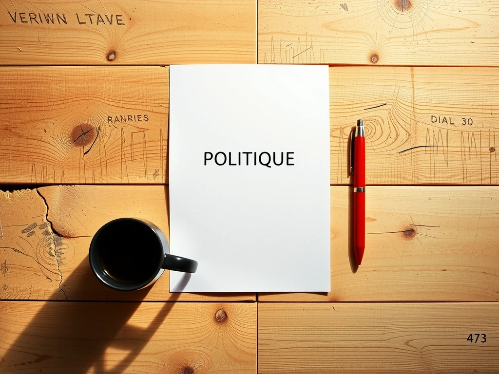 Document de politique clair sur un bureau propre