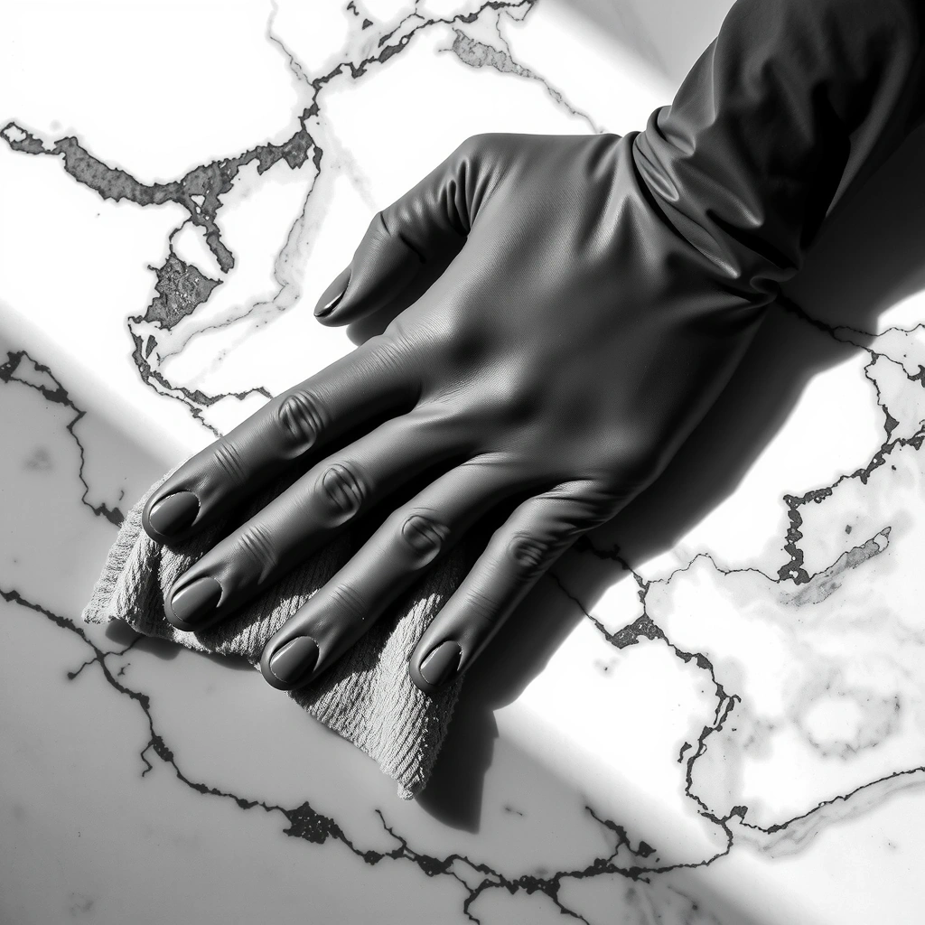 Détail d'une intervention sur marbre